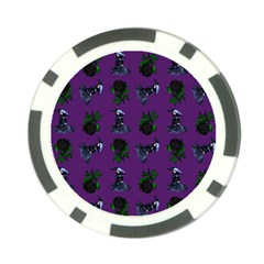 Gothic Girl Rose Purple Pattern Poker Chip Card Guard by snowwhitegirl