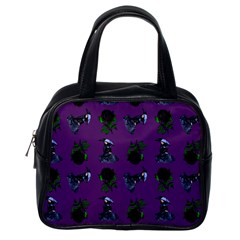 Gothic Girl Rose Purple Pattern Classic Handbag (one Side) by snowwhitegirl