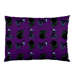 Gothic Girl Rose Purple Pattern Pillow Case by snowwhitegirl