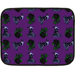 Gothic Girl Rose Purple Pattern Fleece Blanket (mini) by snowwhitegirl