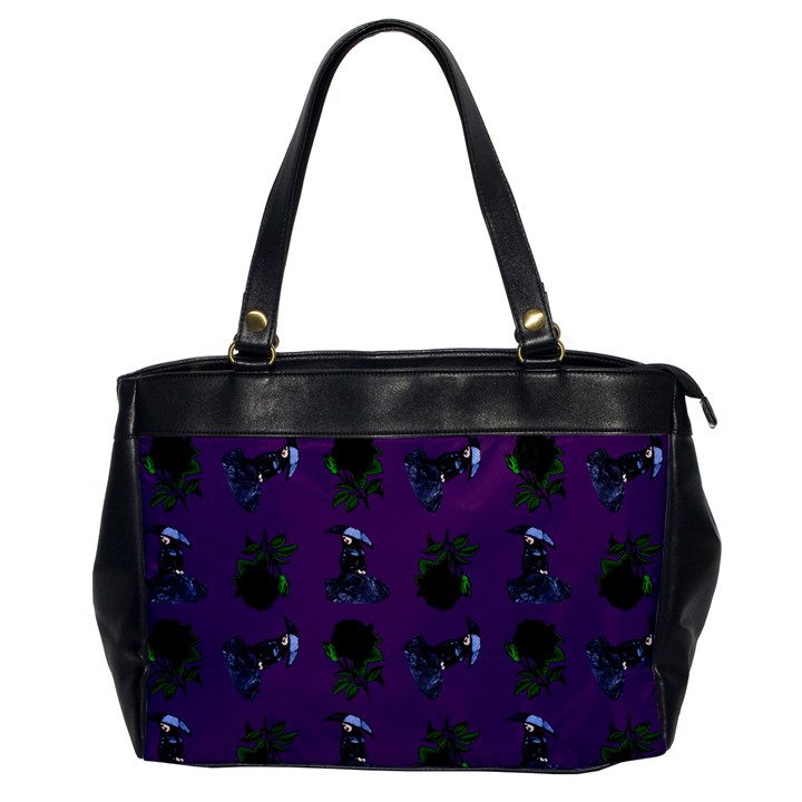 Gothic Girl Rose Purple Pattern Oversize Office Handbag