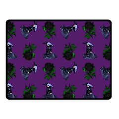 Gothic Girl Rose Purple Pattern Fleece Blanket (small) by snowwhitegirl