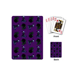 Gothic Girl Rose Purple Pattern Playing Cards (mini) by snowwhitegirl