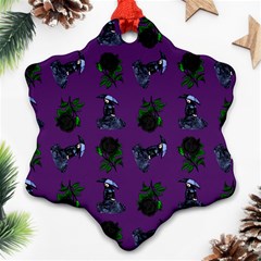 Gothic Girl Rose Purple Pattern Ornament (snowflake)