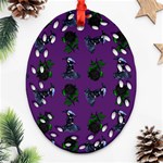 Gothic Girl Rose Purple Pattern Oval Filigree Ornament (Two Sides) Front