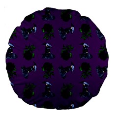 Gothic Girl Rose Purple Pattern Large 18  Premium Round Cushions by snowwhitegirl