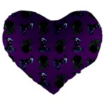 Gothic Girl Rose Purple Pattern Large 19  Premium Flano Heart Shape Cushions Front