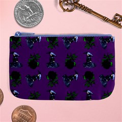 Gothic Girl Rose Purple Pattern Large Coin Purse by snowwhitegirl