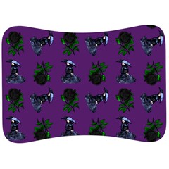 Gothic Girl Rose Purple Pattern Velour Seat Head Rest Cushion