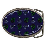 Gothic Girl Rose Blue Pattern Belt Buckles Front