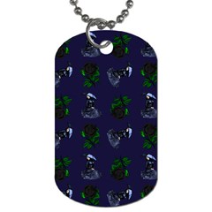 Gothic Girl Rose Blue Pattern Dog Tag (one Side) by snowwhitegirl