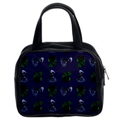 Gothic Girl Rose Blue Pattern Classic Handbag (two Sides) by snowwhitegirl