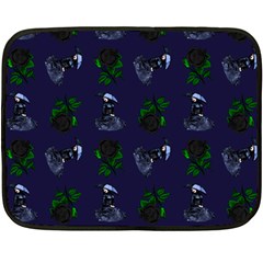 Gothic Girl Rose Blue Pattern Fleece Blanket (mini) by snowwhitegirl