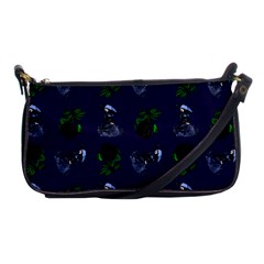 Gothic Girl Rose Blue Pattern Shoulder Clutch Bag by snowwhitegirl