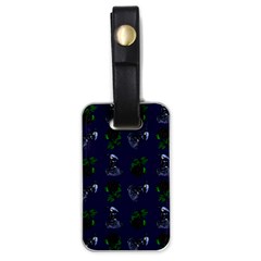 Gothic Girl Rose Blue Pattern Luggage Tags (one Side)  by snowwhitegirl