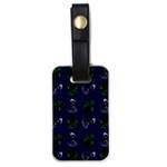 Gothic Girl Rose Blue Pattern Luggage Tags (One Side)  Front