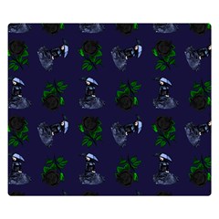 Gothic Girl Rose Blue Pattern Double Sided Flano Blanket (small)  by snowwhitegirl