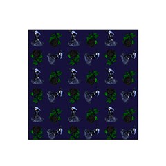 Gothic Girl Rose Blue Pattern Satin Bandana Scarf by snowwhitegirl