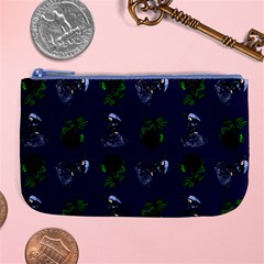 Gothic Girl Rose Blue Pattern Large Coin Purse by snowwhitegirl