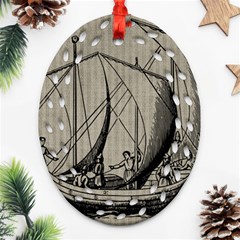 Vintage Ship Oval Filigree Ornament (two Sides) by snowwhitegirl