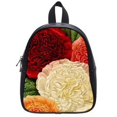 Vintage Carnation Flowers School Bag (small) by snowwhitegirl