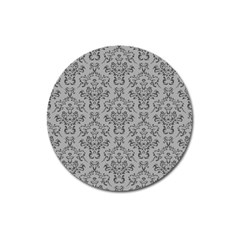 Victorian Paisley Grey Magnet 3  (round) by snowwhitegirl