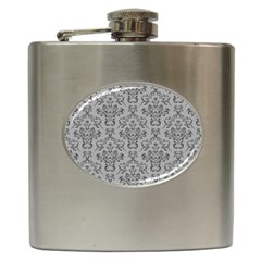 Victorian Paisley Grey Hip Flask (6 Oz) by snowwhitegirl