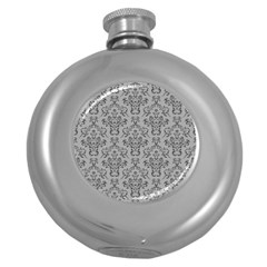 Victorian Paisley Grey Round Hip Flask (5 Oz) by snowwhitegirl