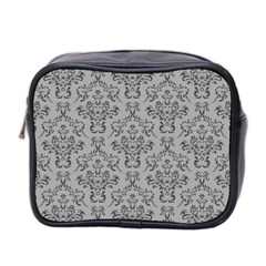 Victorian Paisley Grey Mini Toiletries Bag (two Sides) by snowwhitegirl