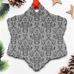 Victorian Paisley Grey Snowflake Ornament (Two Sides) Front