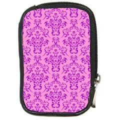 Victorian Paisley Pink Compact Camera Leather Case by snowwhitegirl