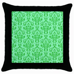 Victorian Paisley Green Throw Pillow Case (black) by snowwhitegirl