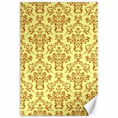 Victorian Paisley Yellow Canvas 12  X 18  by snowwhitegirl