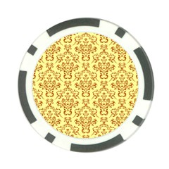 Victorian Paisley Yellow Poker Chip Card Guard by snowwhitegirl