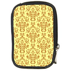 Victorian Paisley Yellow Compact Camera Leather Case by snowwhitegirl