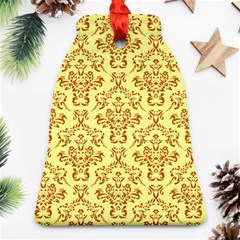 Victorian Paisley Yellow Bell Ornament (two Sides) by snowwhitegirl