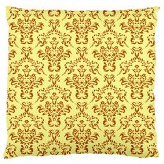 Victorian Paisley Yellow Large Cushion Case (two Sides) by snowwhitegirl