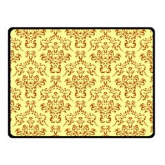 Victorian Paisley Yellow Double Sided Fleece Blanket (small)  by snowwhitegirl