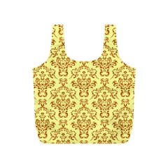 Victorian Paisley Yellow Full Print Recycle Bag (s) by snowwhitegirl