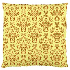 Victorian Paisley Yellow Large Flano Cushion Case (one Side) by snowwhitegirl