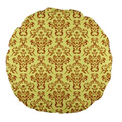 Victorian Paisley Yellow Large 18  Premium Flano Round Cushions by snowwhitegirl