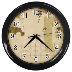 Flapper Lady Vintage Wall Clock (black) by snowwhitegirl