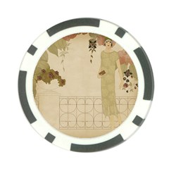 Flapper Lady Vintage Poker Chip Card Guard by snowwhitegirl