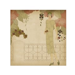 Flapper Lady Vintage Small Satin Scarf (square) by snowwhitegirl