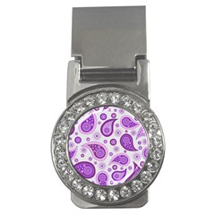 Retro Paisley Purple Money Clips (cz)  by snowwhitegirl