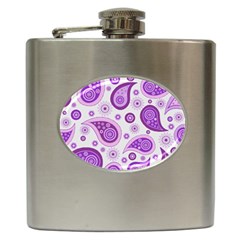 Retro Paisley Purple Hip Flask (6 Oz) by snowwhitegirl