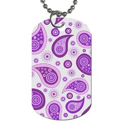 Retro Paisley Purple Dog Tag (two Sides) by snowwhitegirl