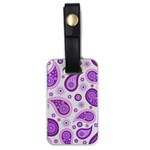 Retro Paisley Purple Luggage Tags (One Side)  Front