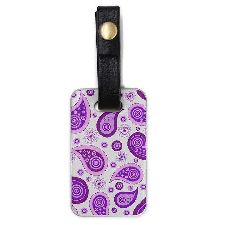 Retro Paisley Purple Luggage Tags (One Side) 