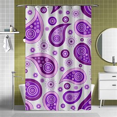 Retro Paisley Purple Shower Curtain 48  X 72  (small)  by snowwhitegirl